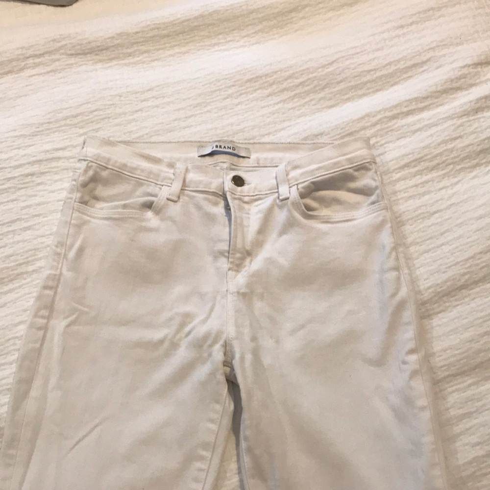 J Brand high rise white skinny jeans